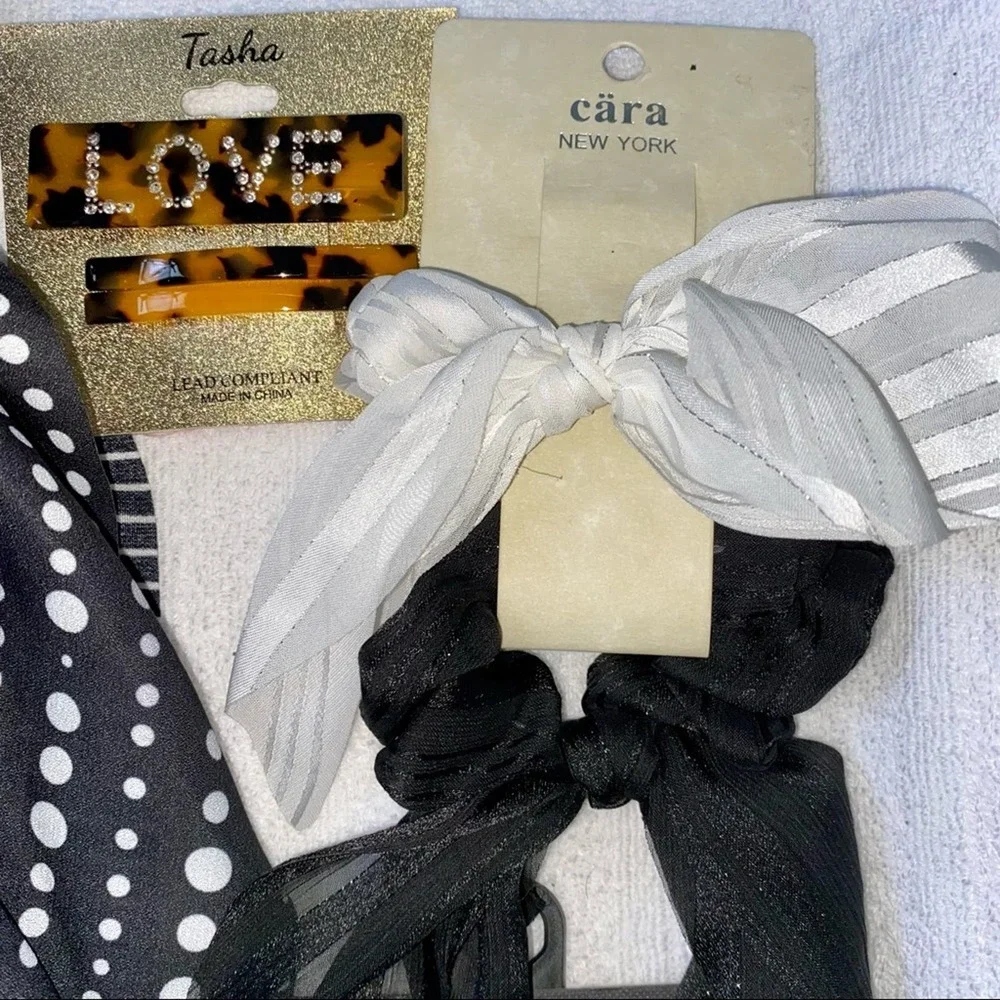 Nordstrom Hair Bows Women Accessories Black White Jewels Animal 11 PCS NWT *